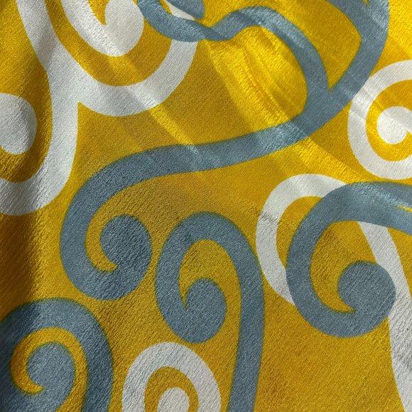 Reversible Wrap Skirt Double Layer One Size Bohemian Geometric Yellow Blue - Picture 3 of 7
